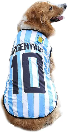 Vista 9 de GabeFish Camiseta de la Copa Mundial para Perros Mascotas Camiseta de Fútbol Deportivo de Fútbol Chaleco de la Selección Nacional de Gato