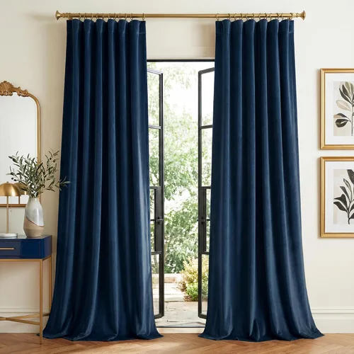 Vista 21 de StangH Cortinas opacas de terciopelo marrón para sala de estar, 52 pulgadas