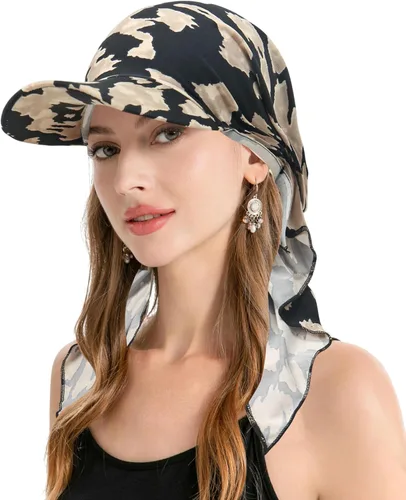 Vista 31 de ZLYC Gorro de quimioterapia para mujer, visera para la cabeza, bufanda preatada, gorra ligera de calavera Blanco sólido