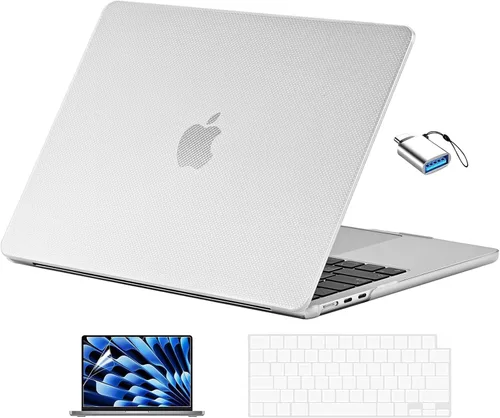 Vista 21 de EooCoo Funda para MacBook Air de 13 pulgadas M5/M4/M3/M2 2026-2022, color Crystal Black