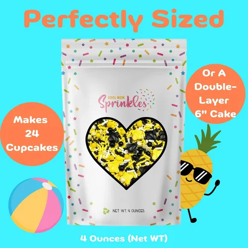 Vista 5 de COOL MOM SPRINKLES Gránulos de Bumble Bee (4 onzas) – Gránulos de cumpleaños con temática de verano para decorar pasteles, cupcakes, galletas