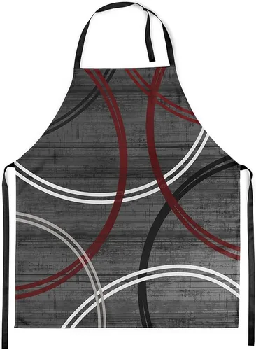 Vista 10 de Castle Fairy Delantal de cocina geométrico en espiral, moderno delantal impermeable con rayas simples para adultos (sin bolsillo), 31 x 26 pulgadas