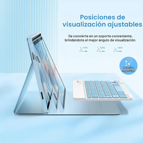 Vista 3 de MMK para Galaxy Tab A9 Plus Funda con Teclado, Funda para Teclado de Tablet Samsung A9 Plus (11" 2023, SM-X210/X216/X218), Inalámbrica Desmontable