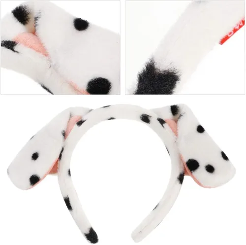 Vista 3 de VALICLUD Diadema de orejas de perro de dibujos animados, lindas orejas de cachorro, accesorios de cosplay (blanco), Blanco