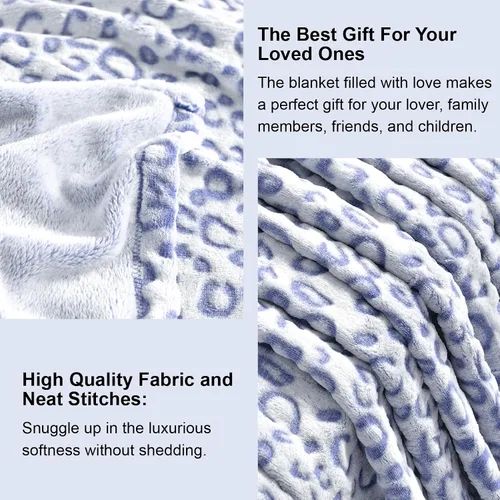 Vista 7 de PLEASANT BOULEVARD Manta de Vellón con Estampado de Leopardo, Colcha de Microfibra de Felpa Premium Liviana Acogedora y Cálida para Sofá, Diván