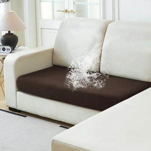 Vista 43 de NAISI Fundas de cojín impermeables de tela de terciopelo grueso lavable, 1 pieza, fundas individuales para sofá modular con parte inferior elástica