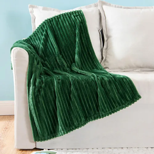 Vista 30 de MIULEE Manta de forro polar, duradera, afelpada, extra suave, cálida, acogedora, manta de franela a rayas rojas burdeos para sofá, cama, 30 x 40