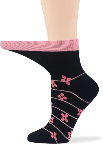 Vista 43 de 7BIGSTARS KINGDOM Women's Cotton Quarter Non-Binding Diabetic Fashion Socks-L-M-4 Pack-Multicolor