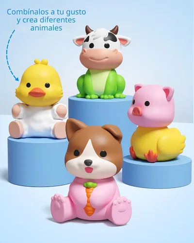Vista 3 de Coogam 10 piezas de juguetes de animales de granja para emparejar, juegos de clasificación de motricidad fina para niños de 1 a 3 años, juguete