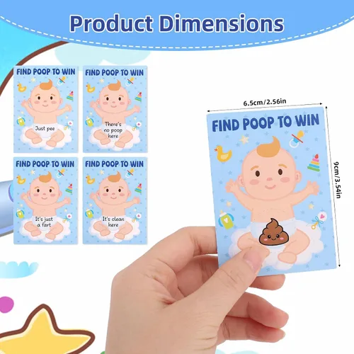 Vista 2 de 50 tarjetas para rascar, divertidos juegos de baby shower, tarjetas creativas para revelar el género, suministros de actividades adecuadas para baby