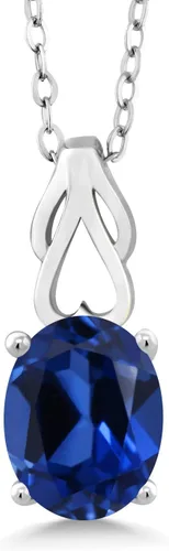 Vista 62 de Gem Stone King Collar de plata de ley 925 con piedra natal ovalada de 0.354 x 0.276 in Collar con colgante solitario para mujer Con cadena
