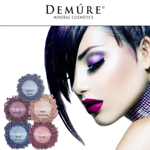 Vista 7 de Demure Mineral Make Up Sombra de ojos (Blue Sparkle), sombra de ojos brillante, polvo suelto, sombra de ojos con purpurina, maquillaje de ojos