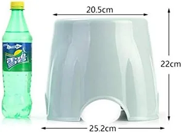 Vista 7 de Taburete pequeño de plástico para dormitorio, baño, cocina, sala de estar, oficina, hogar, una unidad, color aleatorio