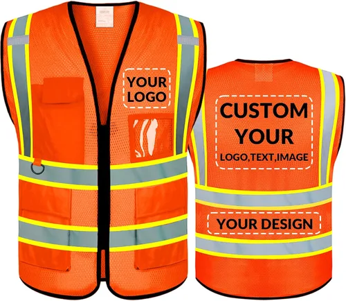 Vista 13 de BeautyWill Chaleco de seguridad personalizado con logotipo Clase 2 Chaleco reflectante de alta visibilidad Chaleco de trabajo protector