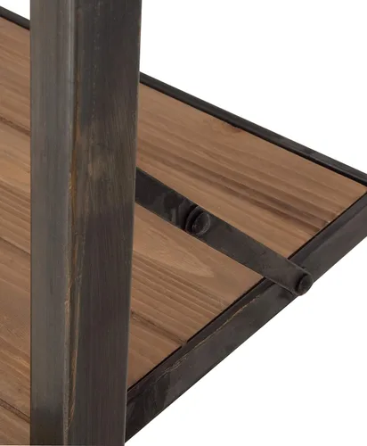 Vista 4 de Deco 79 Estantería de madera con 4 estantes, 20 x 14 x 77 pulgadas, color marrón