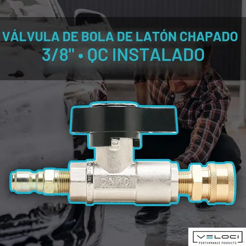 Vista 2 de Válvula de bola de hidrolavadora de presión de latón MTM con accesorios B