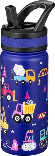 Vista 11 de Fanhaw Botella de Agua Aislada para Niños de 18 Oz con Tapa de Pajita – Acero Inoxidable de Doble Pared al Vacío, A Prueba de Fugas, Botellas