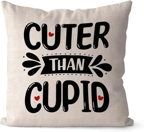 Vista 12 de Fundas de almohada de San Valentín de 16 x 16 pulgadas, con texto en inglés «All Because Two People Fell in Love», fundas de almohada de lino