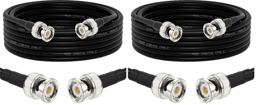 Vista 11 de Superbat Cable BNC a BNC de 6 pies, cable coaxial de extensión BNC RG8X de 50 ohmios Puente macho BNC resistente para radio bidireccional, antena
