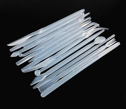 Vista 16 de yueton Juego de 14 piezas de plástico para manualidades de arcilla para modelar y esculpir (blanco)