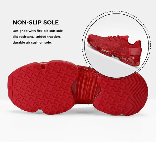 Vista 5 de LUCKY STEP - Tenis con cámara de aire de moda para mujer, transpirables, informales, cómodos y ligeros, para caminar