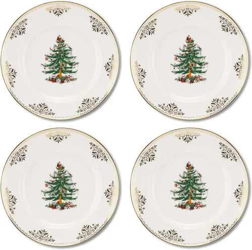 Vista 13 de Soporte para pastel dorado para árbol de Navidad