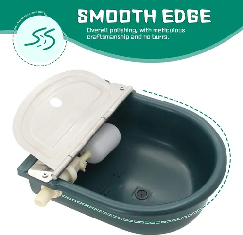 Vista 10 de Comedero automático de agua de 1.2 galones para vaca, ganado, caballo, cuencos de agua con válvula de flotador, cuenco de herramientas para gato