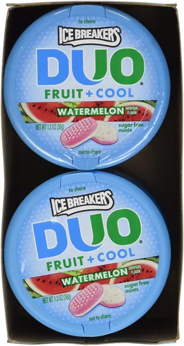 Vista 4 de Ice Breakers Duo Fruit + Cool Sandía Sabor Mentas sin azúcar 8-1.3 oz Latas