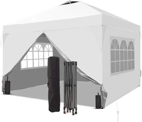 Vista 35 de GDY Tienda de campaña desplegable para exteriores de 8 x 8 pies con una configuración de empuje, kiosco de fácil instalación con 4 paredes laterales