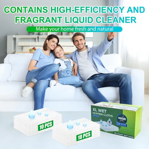 Vista 7 de 20 unidades de paños húmedos XL para Swiffer Sweeper XL Mop - Recambios desechables de almohadillas húmedas extra grandes - Recambios de paños