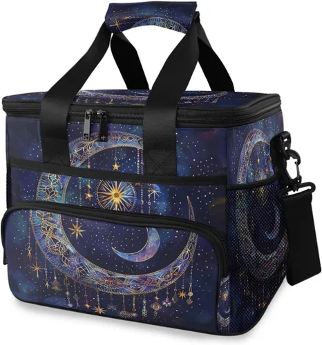 Vista 17 de ALAZA Sugar Skull Floral The Day of Dead - Bolsa de picnic aislada grande para adultos, hombres y mujeres