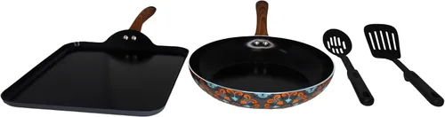 Vista 12 de IMUSA Juego de utensilios de cocina de cerámica antiadherente, 3 piezas, 7 pulgadas/9 pulgadas/11 pulgadas, con asas suaves al tacto, aluminio, negro