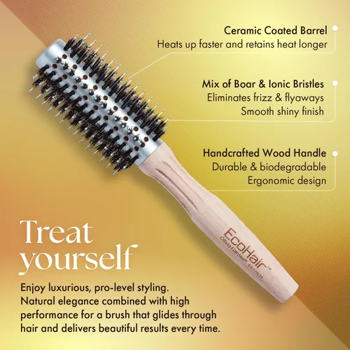 Vista 3 de Olivia Garden EcoHair Combo Vent Cepillo redondo de bambú para el cabello