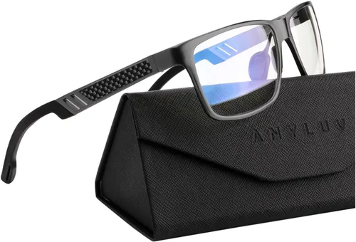Vista 47 de ANYLUV Blue Light Blocking Glasses Men Computer Gaming Glasses Lightweight Al-Mg Metal Anti Eyestrain Eye Protection