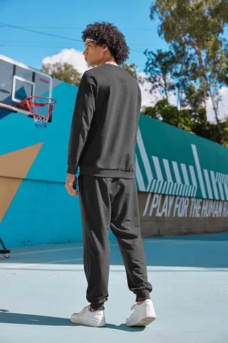 Vista 3 de COOFANDY Conjunto deportivo de 2 piezas para hombre, de manga larga, sin botones, atlético, casual
