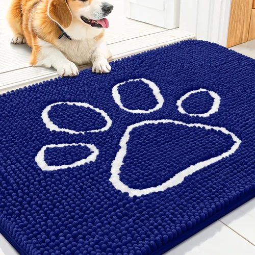 Vista 71 de Smiry Tapete para puerta de perro para patas fangosas, absorbente y Gris y negro