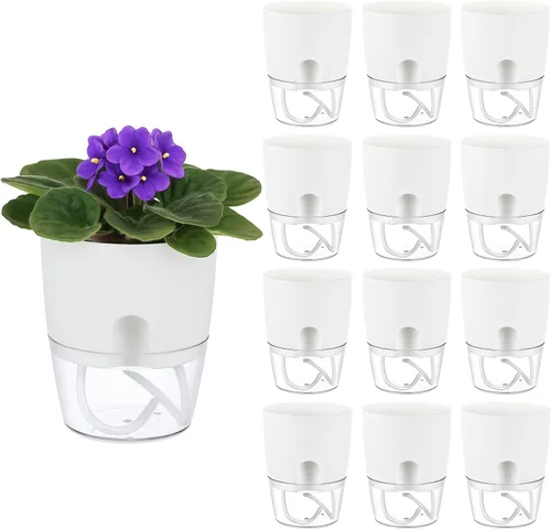 Vista 13 de Macetas de riego automático para plantas de interior, macetas para exteriores, paquete de 3 macetas de riego automático de 6 pulgadas, macetas