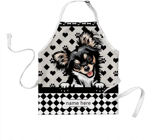 Vista 22 de Delantal lindo de lunares de perro personalizado Peeking Dog Boxer, Boxer-2