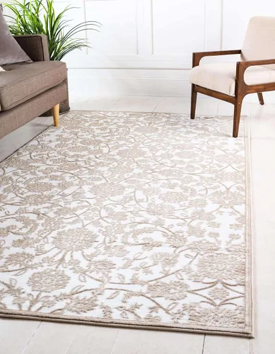 Vista 11 de Unique Loom Colección Rushmore Alfombra de Área - Taft (2' x 3' 1" Rectángulo, Blanco Nieve/Beige)