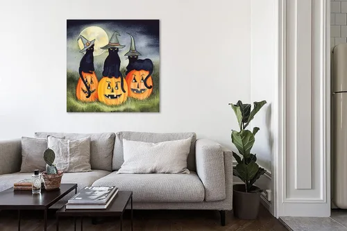 Vista 5 de Jaxson Rea "Haunting Halloween Night II No Border Gallery Wrapped Canvas by Kathleen Parr McKenna, 12" x 12