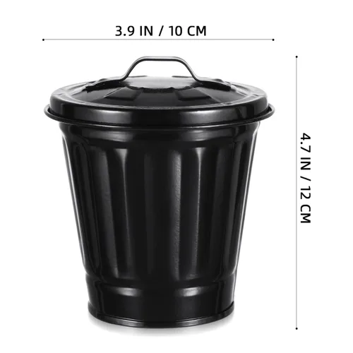 Vista 2 de ULTECHNOVO Bote de basura pequeño con tapa, papelera de escritorio para escritorio, oficina, cocina y maceta, contenedor compacto de basura de mesa