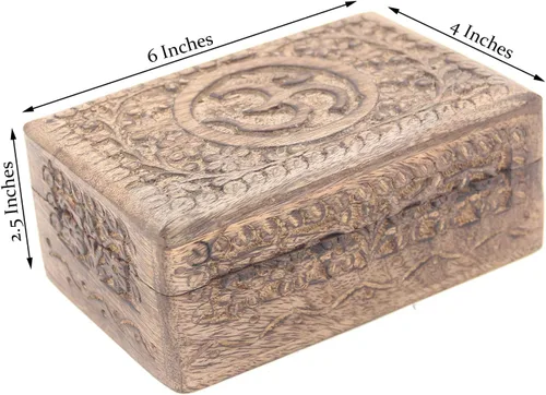 Vista 3 de KayJayStyles - Caja de almacenamiento de madera para la joyería, tallada a mano