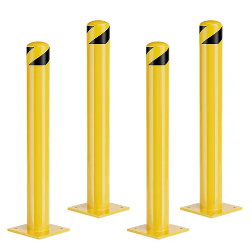 Vista 9 de Safety Bollard, 36 Inch Height Bollard Post, 3 Inch Diameter, 6Pcs Parking Bollard, Yellow Powder Coated, Safety Parking Barrier Post, for Traffic