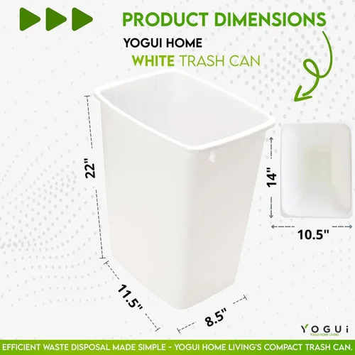 Vista 3 de Cubo de Basura de Plástico - Bote de Basura para Interior para Cocina, Hogar, Oficina y Uso Comercial - Gran Cubo de Eliminación de Residuos