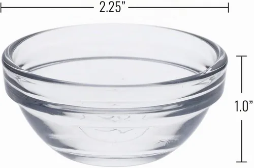 Vista 2 de Beille Mini Cuenco Pequeño de Vidrio de 2 Pulgadas Esencial para Cocina, 2 piezas