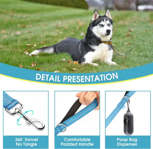 Vista 3 de BAAPET Correa para perro de dos asas, asas acolchadas suaves dobles con correa de control de tráfico para perros pequeños, medianos o grandes