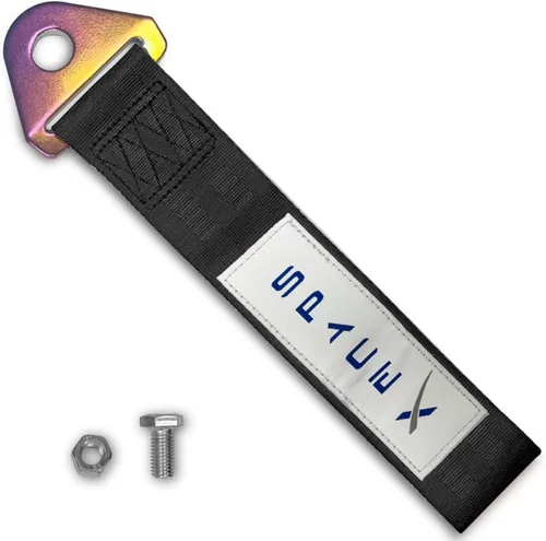 Vista 12 de Q1-TECH, Correa de remolque JDM – Cinturón de remolque de carreras deportivas, gancho de cuerda de tracción personalizado para parachoques delantero