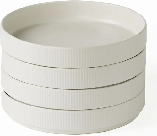 Vista 16 de famiware Star 7.5" Juego de cuencos de pasta, juego de cuencos para ensalada de 4, esmalte reactivo doble, apilable, ideal para tu amigo