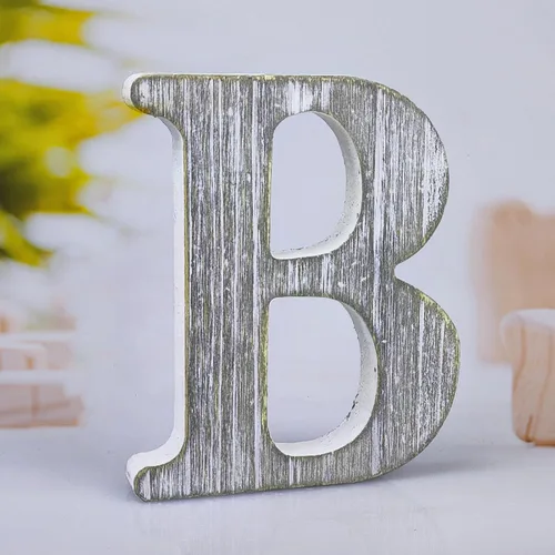 Vista 24 de Letras de madera rústica sin terminar de 6 pulgadas para decoración de pared, letras decorativas de pie en rodajas, decoración de tablero