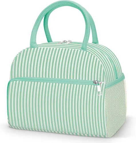 Vista 18 de Coobiiya Lonchera térmica de 12 litros para mujeres y hombres, lonchera de pana reutilizable, lonchera de gran capacidad con forro resistente a fugas